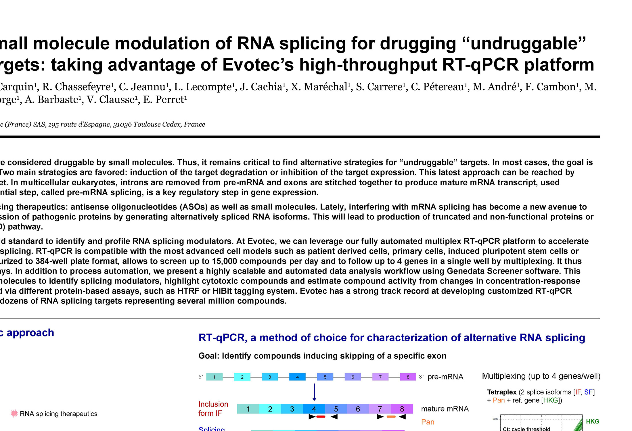 Small Molecule Modulation Of Rna Splicing For Drugging Undruggable Small Molecule Modulation Of Rna Splicing For Drugging Undruggable